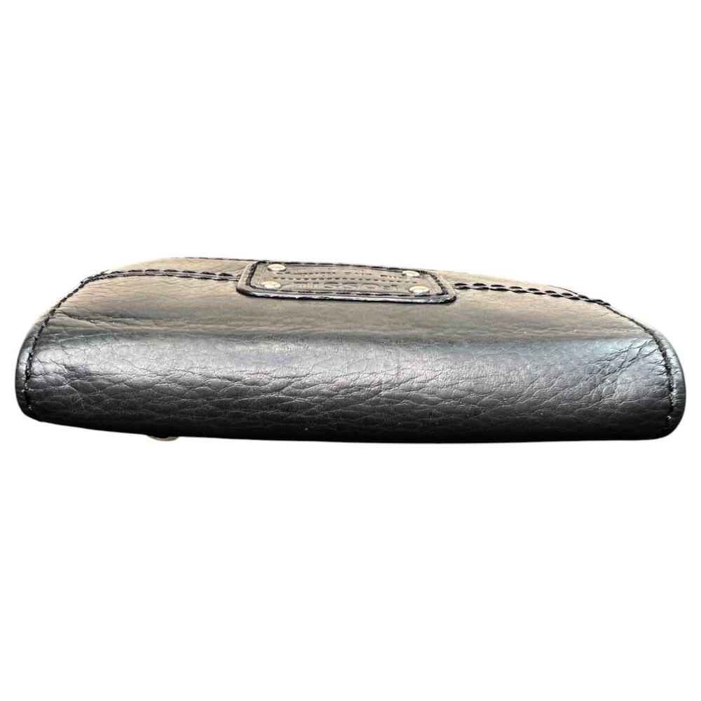 FOSSIL Y2K Long Live Vintage 1954 Trifold Wallet Women's Black Leather 5.5"x4" - Picture 6 of 9